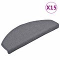 vidaXL Schodové rohože 15 ks 65x24x4 cm svetlosivé a modré polkruhové veľké