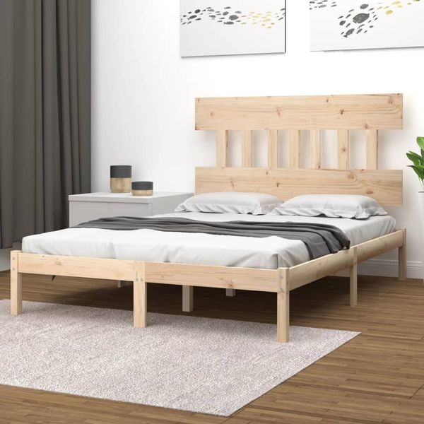 vidaXL Posteľný rám borovicový masív 140x190 cm
