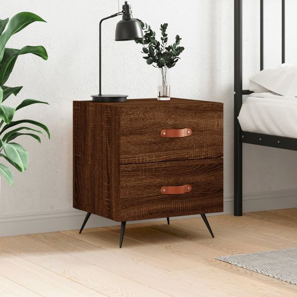 vidaXL Nočný stolík hnedý dub 40x35x47,5 cm kompozitné drevo