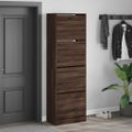 vidaXL Botník so 4 výklopnými zásuvkami dymový dub 60x34x187,5 cm