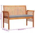 vidaXL 2-miestna záhradná lavica s vankúšmi 120 cm akáciový masív