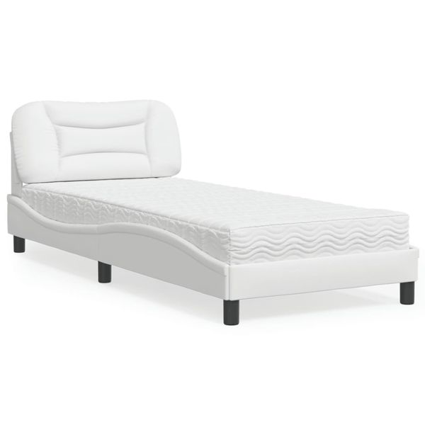 vidaXL Posteľ s matracom Hvar biela 80x200 cm umelá koža