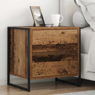 vidaXL Nočný stolík so zásuvkou 2 pcs Staré drevo 50 x 39.5 x 50 cm