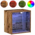 vidaXL Floating Shelf with LED Light 2 ks Hnedá 40 x 28,5 x 40 cm