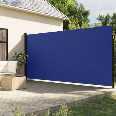 vidaXL Zaťahovacia bočná markíza, modrá 220x600 cm