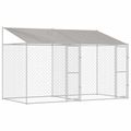 vidaXL Klietka pre psa s strechou Strieborná 400 x 200 x 256 cm