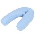 vidaXL Tehotenský vankúš v tvare písmena J 54x(36-43) cm, modrý