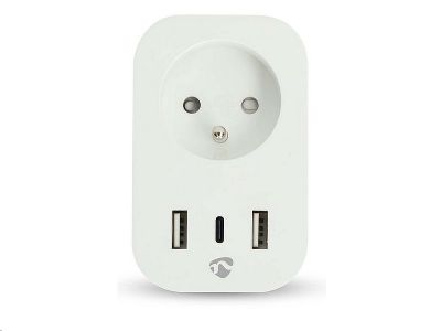 SmartLife chytrá zásuvka NEDIS WIFIP151EWT /Wi-Fi/meranie spotreby/16A/3680W/biela