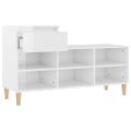 vidaXL Botník lesklý biely 102x36x60 cm spracované drevo