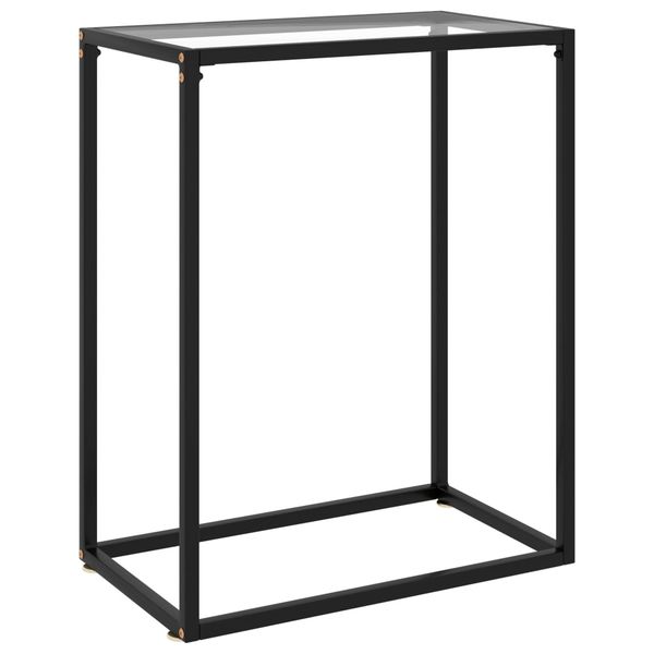 vidaXL Konzolový stolík priehľadný 60x35x75 cm tvrdené sklo