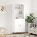 vidaXL Vysoká skrinka biela 69,5x34x180 cm spracované drevo