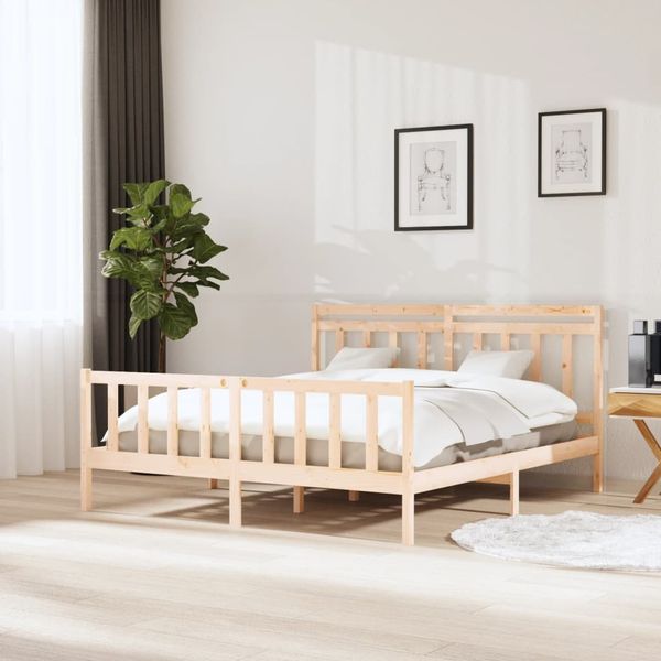 vidaXL Posteľný rám 180x200 cm Super King masívne drevo