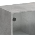 vidaXL Konferenčný stolík sklenené dvierka betónovo sivý 102x50x42 cm