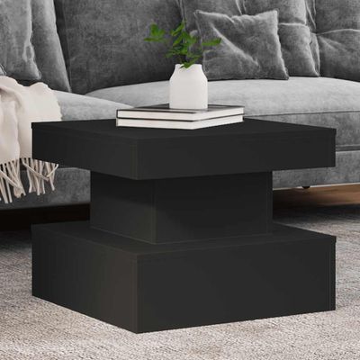 vidaXL Konferenčný stolík s LED svetlami čierny 50x50x40 cm