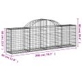 vidaXL Oblúkový gabionový kôš 11 ks 200x30x60/80 cm pozinkované železo
