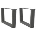 vidaXL Nohy konferenčného stolíka v tvare V, 2 ks, antracitové, 60 x (30-31,3) cm, oceľ