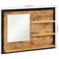vidaXL Zrkadlo s policami 80x8x55 cm sklo a masívny mangovník