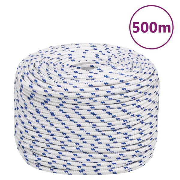 vidaXL Lodné lano biele 10 mm 500 m polypropylén