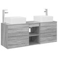 vidaXL Set kabinetov do kúpeľne 3 ks Sivý Sonoma 49,5 x 41 x 63 cm