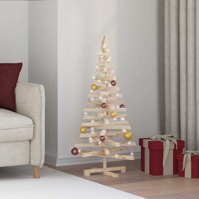 vidaXL Vianočné stromčeky so stojanom Prírodná 120 cm Borovicový masív