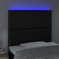 vidaXL Čelo postele s LED čierne 80x5x118/128 cm umelá koža