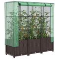 vidaXL Záhon s krytom na skleník ratanový vzhľad 120x40x123 cm