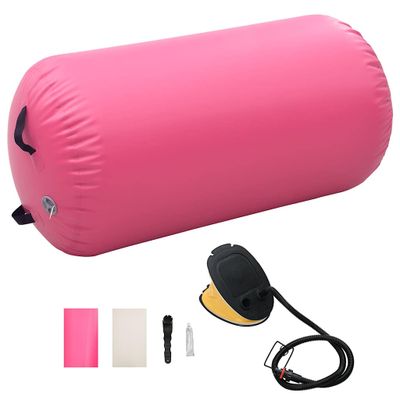 vidaXL Nafukovací gymnastický valec s pumpou 120x75 cm PVC ružový