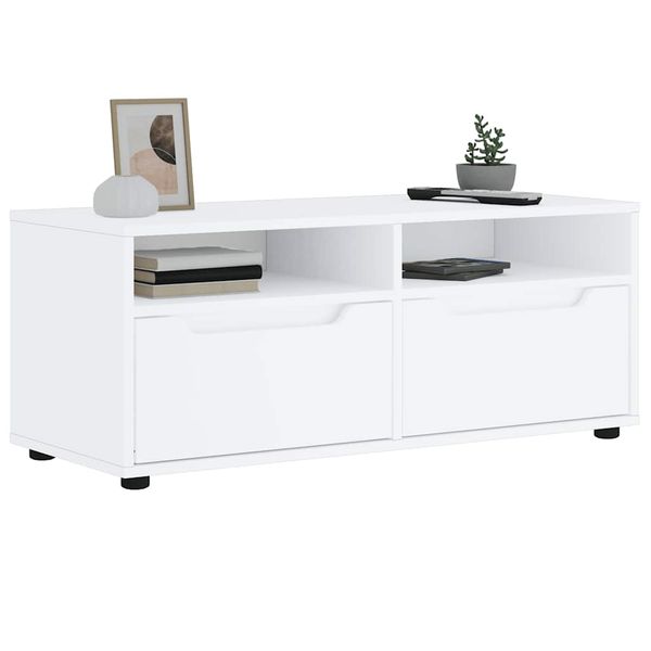 vidaXL TV skrinka „VISNES“ biela 100x40x38 cm, drevo
