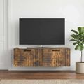 vidaXL Nástenná TV skrinka Dymový dub 98 x 31 x 30 cm Kompozitné drevo
