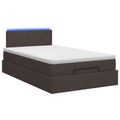 vidaXL Ottoman posteľ s matracom a LED Tmavohnedá 120 x 190 cm Látka