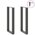 vidaXL Nohy ku konzolovému stolíku v tvare U, 2 ks, antracitové, 38 x (72-73) cm, oceľ