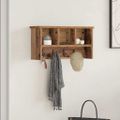 vidaXL Vešiak na stenu Nástenná montáž Staré drevo 50 x 16 x 26 cm