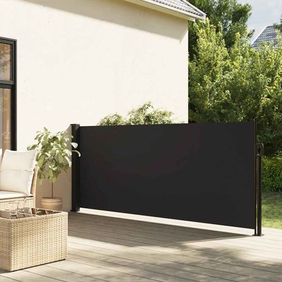 vidaXL Zaťahovacia bočná markíza, čierna 120x600 cm