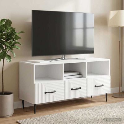 vidaXL TV skrinka Biela s vysokým leskom 102 x 34,5 x 50 cm