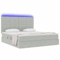 vidaXL LED úložná posteľ s matracom Svetlosivá 180 x 200 cm Zamat