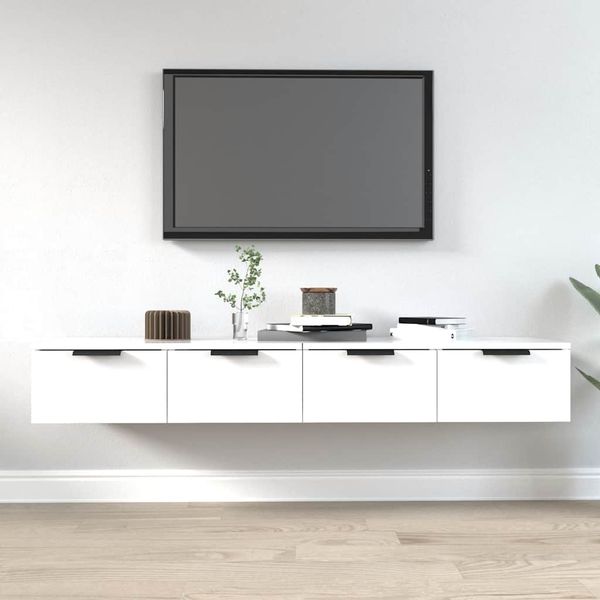 vidaXL Nástenné skrinky 2 ks biele 68x30x20 cm spracované drevo