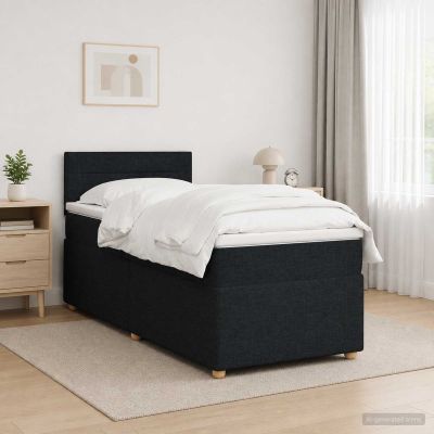 vidaXL Posteľ boxspring s matracom Čierna 100 x 200 cm Látka