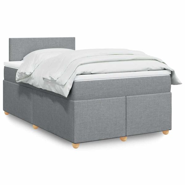 vidaXL Boxspring posteľ s matracom bledosivá 120x190 cm látka