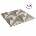 vidaXL Nástenné panely 24 ks 50 x 50 cm Origami Beton XPS Pena
