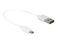 Kábel USB - Micro USB typ B (samec) na USB (samec) - USB 2.0 - 20 cm - reverzibilný konektor A, reverzibilný mikro konektor B - biela