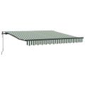 vidaXL Sklopná markíza Zelená a biela 350 x 250 cm Tkanina a hliník