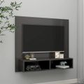 vidaXL Nástenná TV skrinka lesklá sivá 102x23,5x90 cm spracované drevo