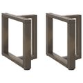 vidaXL Nohy konferenčného stolíka v tvare T, 2 ks, prírodná oceľ, 50x25x(42-43) cm, oceľové