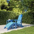 vidaXL Záhradná stolička Adirondack s podnožkou HDPE bledomodrá