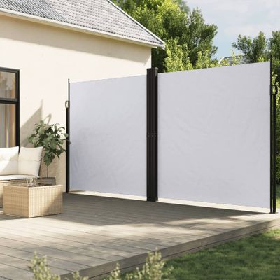 vidaXL Zaťahovacia bočná markíza, biela 200x600 cm