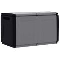 vidaXL Záhradný úložný box 96x53x57 cm 230 l sivo-čierny