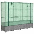 vidaXL Záhon s krytom na skleník ratanový vzhľad 160x40x138 cm