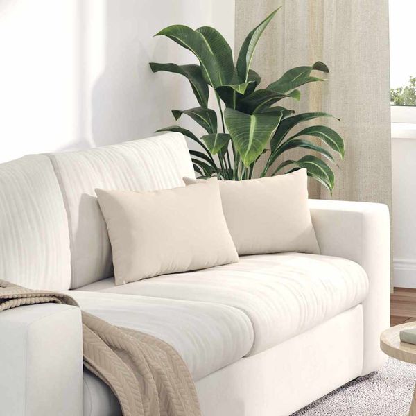 vidaXL Vankúše na pohovku 2 pcs Béžová 50 x 30 cm látka