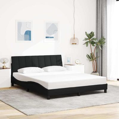 vidaXL Rám postele bez matraca Hanko čierny 160x200 cm látka