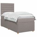 vidaXL Posteľ boxspring s matracom Sivohnedá 100 x 200 cm Látka